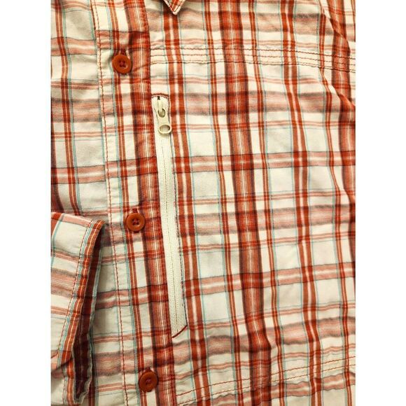 Mountain Hardwear mens 2XL button up performance hiking shirt zip pocket plaid - Picture 6 of 10